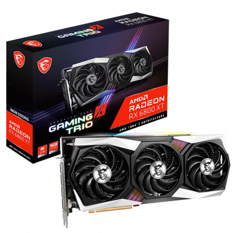 MSI AMD Radeon RX 6800 XT 16GB Gaming X Trio Graphics Card - كرت الشاشة